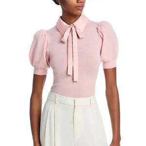 NWT Alice + Olivia Chase Puff Short Sleeve Sweater